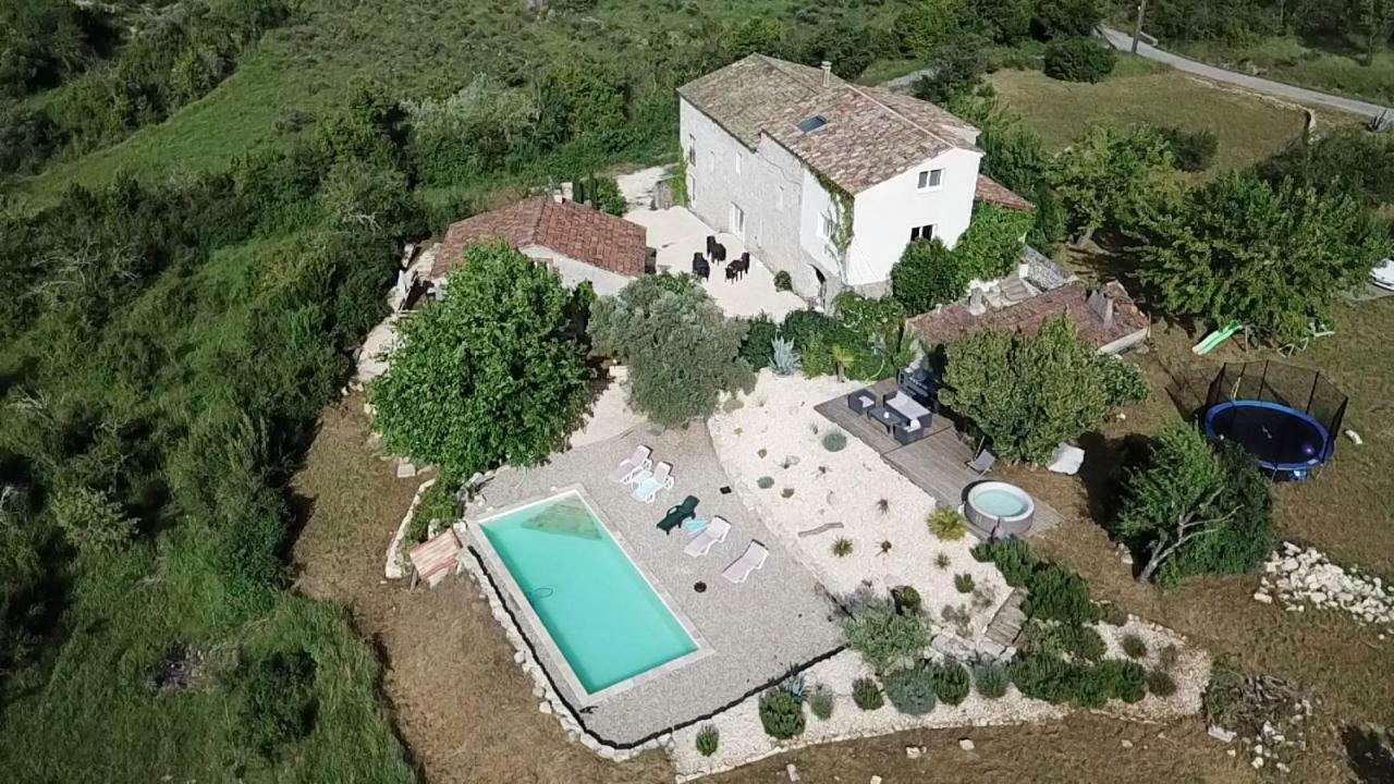 Les Agaves Piscine Panoramique Vue Exceptionnelle Bed and Breakfast Grospierres Exterior foto